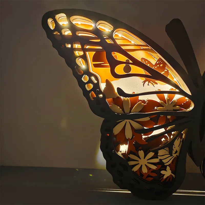 New Arrivals✨- New Hollow Out Butterfly Creative Animal Home Lamp Decorative Wood Ornaments