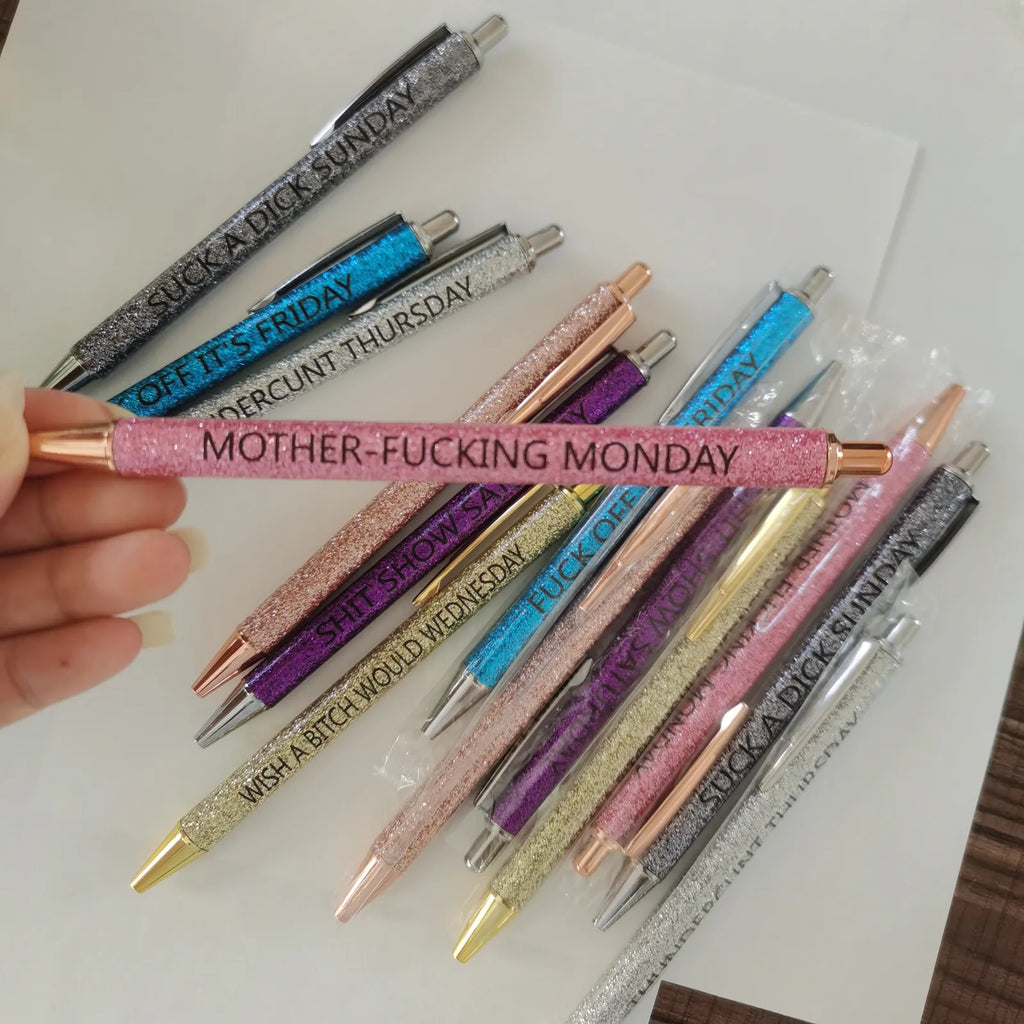 Ultimate Set of Engraved Pens for Sarcastic Souls（Set of 7 Pcs）
