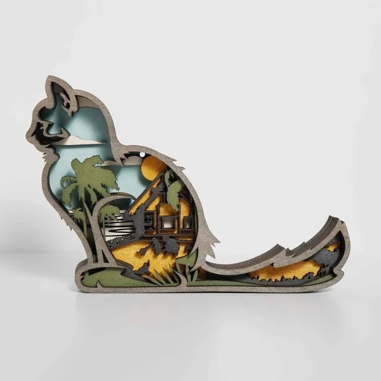 New Arrivals✨- New Hollow Out Butterfly Creative Animal Home Lamp Decorative Wood Ornaments