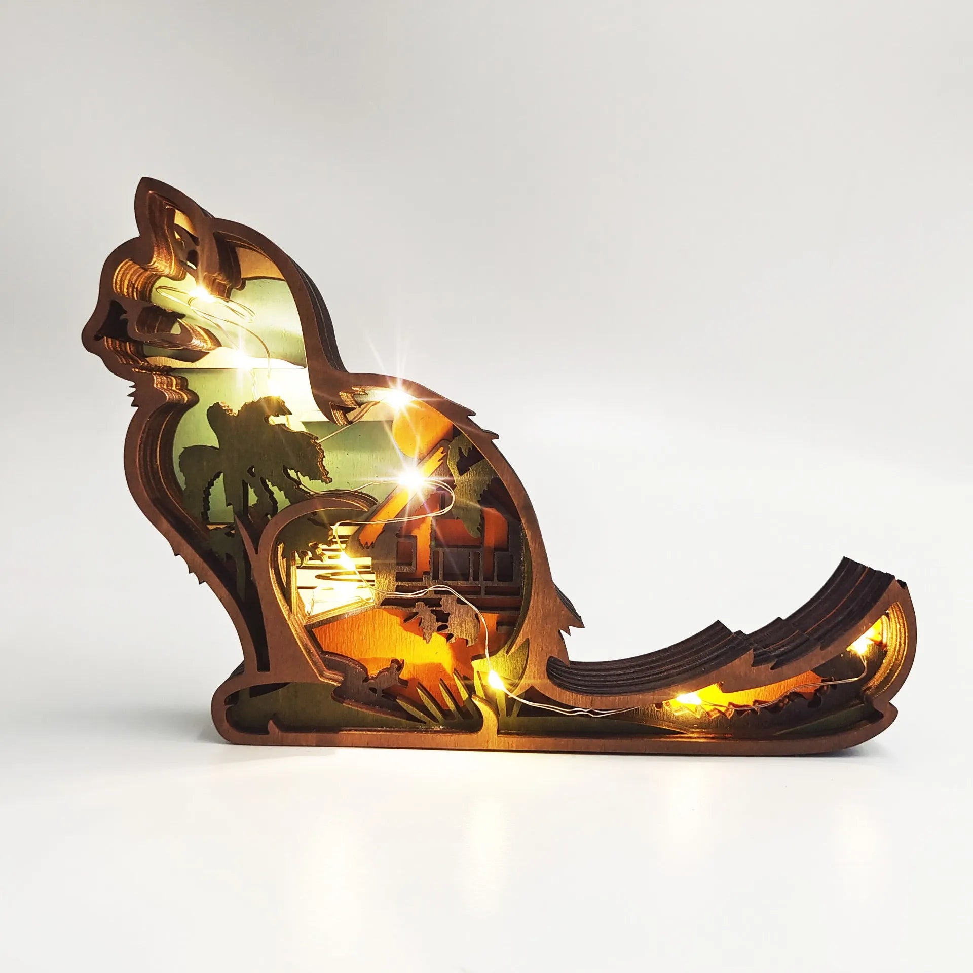 New Arrivals✨- New Hollow Out Butterfly Creative Animal Home Lamp Decorative Wood Ornaments